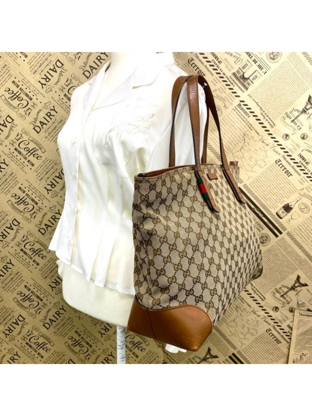 ★SOLD★ Gucci Tote GG Canvas Sherry A4 Business Travel - Picture 3 of 16